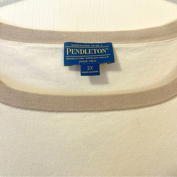 Pendleton Silk Cotton Sweater Shell Tank 2X Cream Taupe Summer Layer - Picture 9 of 15